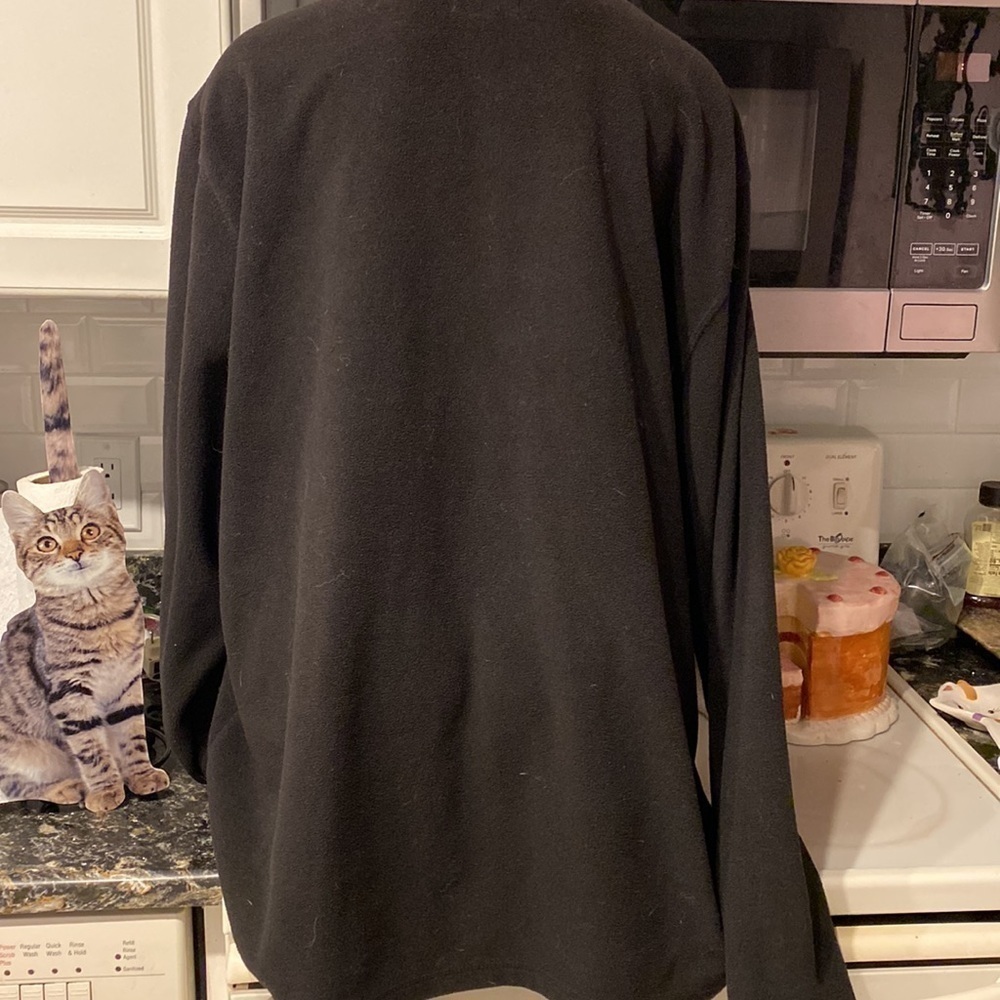 T men’s Old Navy solid black zippers long sleeve fleece wear jacket size XXXL - Picture 2 of 2